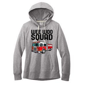 Wee Woo Squad Funny Firefighter Firetruck Women's Fleece Hoodie