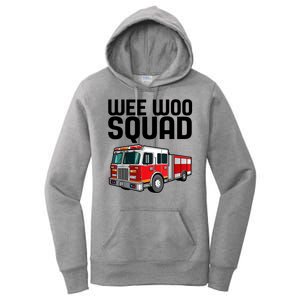 Wee Woo Squad Funny Firefighter Firetruck Women's Pullover Hoodie