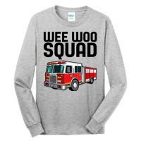 Wee Woo Squad Funny Firefighter Firetruck Tall Long Sleeve T-Shirt