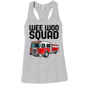 Wee Woo Squad Funny Firefighter Firetruck Women's Racerback Tank