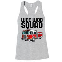 Wee Woo Squad Funny Firefighter Firetruck Women's Racerback Tank