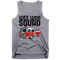 Wee Woo Squad Funny Firefighter Firetruck Tank Top