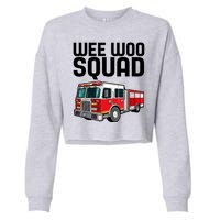 Wee Woo Squad Funny Firefighter Firetruck Cropped Pullover Crew