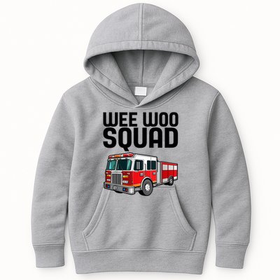 Wee Woo Squad Funny Firefighter Firetruck Kids Hoodie