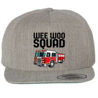 Wee Woo Squad Funny Firefighter Firetruck Wool Snapback Cap