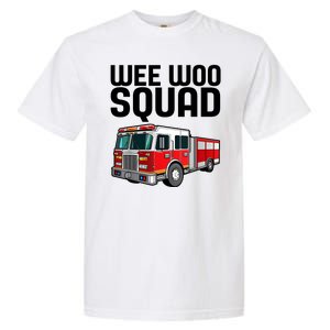 Wee Woo Squad Funny Firefighter Firetruck Garment-Dyed Heavyweight T-Shirt