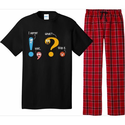 Wait What Stop It I Agree Funny English Grammar Teacher Pajama Set