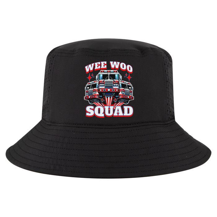 Wee Woo Squad Funny Firefighter Fire Trucks Cool Comfort Performance Bucket Hat