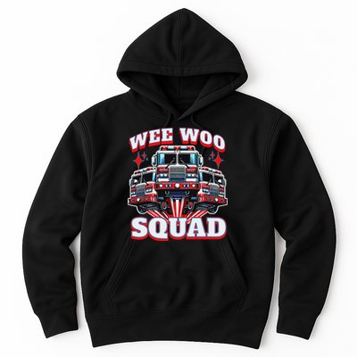 Wee Woo Squad Funny Firefighter Fire Trucks Hoodie