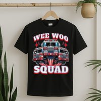 Wee Woo Squad Funny Firefighter Fire Trucks T-Shirt