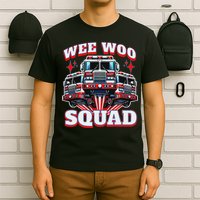 Wee Woo Squad Funny Firefighter Fire Trucks T-Shirt