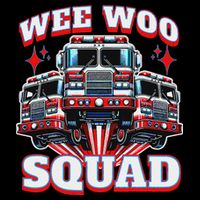 Wee Woo Squad Funny Firefighter Fire Trucks T-Shirt