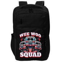 Wee Woo Squad Funny Firefighter Fire Trucks Impact Tech Backpack