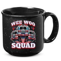 Wee Woo Squad Funny Firefighter Fire Trucks 15oz Campfire Ceramic Mug