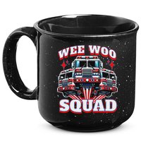 Wee Woo Squad Funny Firefighter Fire Trucks 15oz Campfire Ceramic Mug