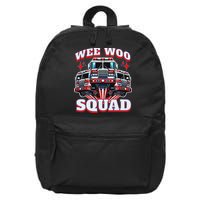 Wee Woo Squad Funny Firefighter Fire Trucks 16 in Basic Backpack