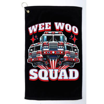 Wee Woo Squad Funny Firefighter Fire Trucks Golf Towel