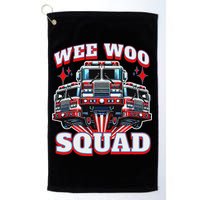 Wee Woo Squad Funny Firefighter Fire Trucks Golf Towel