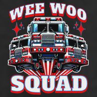Wee Woo Squad Funny Firefighter Fire Trucks Golf Towel