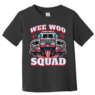Wee Woo Squad Funny Firefighter Fire Trucks Toddler T-Shirt