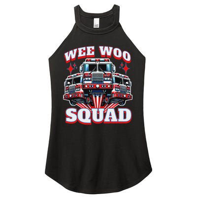 Wee Woo Squad Funny Firefighter Fire Trucks Women's Perfect Tri Rocker Tank