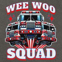 Wee Woo Squad Funny Firefighter Fire Trucks Cotton Canvas Backpack