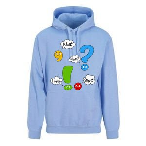 Wait What Stop It I Agree Funny Punctuation Grammar Teacher Unisex Surf Hoodie