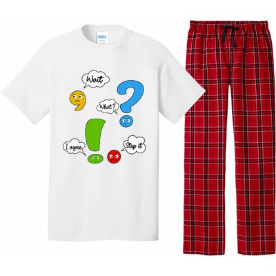 Wait What Stop It I Agree Funny Punctuation Grammar Teacher Pajama Set