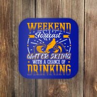 WeekendForecast Water Skiing Cool Gift Coaster