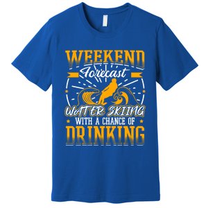 WeekendForecast Water Skiing Cool Gift Premium T-Shirt