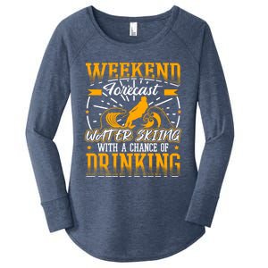 WeekendForecast Water Skiing Cool Gift Women's Perfect Tri Tunic Long Sleeve Shirt