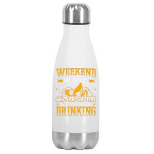 WeekendForecast Water Skiing Cool Gift Stainless Steel Insulated Water Bottle