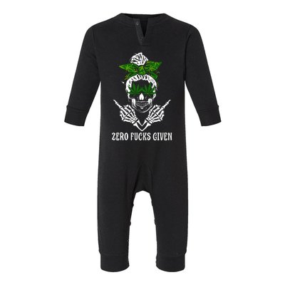 Women Weed Skull Cannabis Marijuana 420 Thc Weed Lover Infant Fleece One Piece