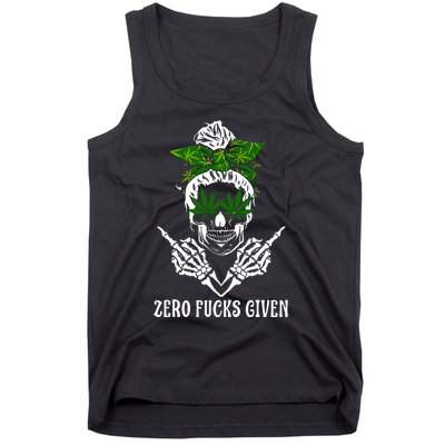 Women Weed Skull Cannabis Marijuana 420 Thc Weed Lover Tank Top