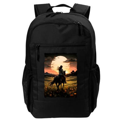 Wild West Sunset Rider Girl Backpack