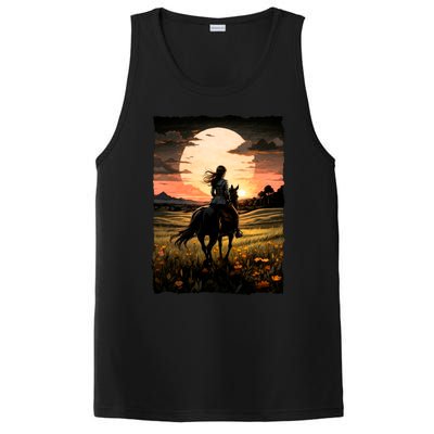 Wild West Sunset Rider Girl PosiCharge Competitor Tank