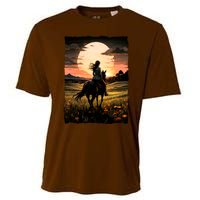 Wild West Sunset Rider Girl Cooling Performance Crew T-Shirt