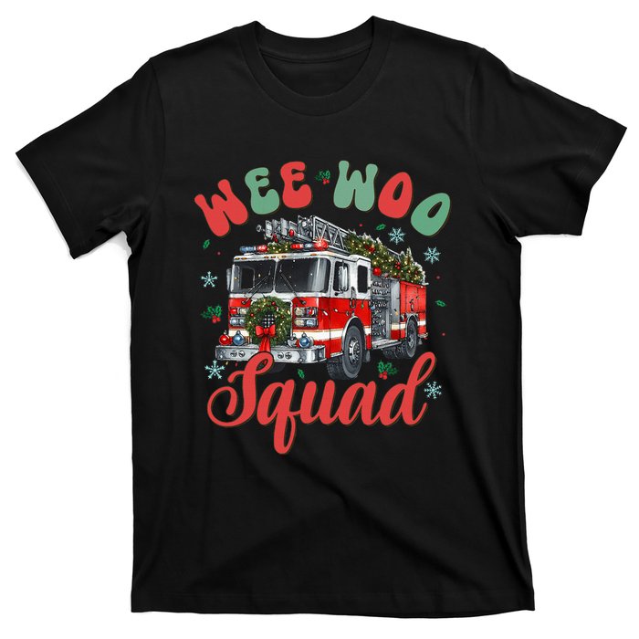 Wee Woo Squad Fire Truck Firefighter Christmas T-Shirt