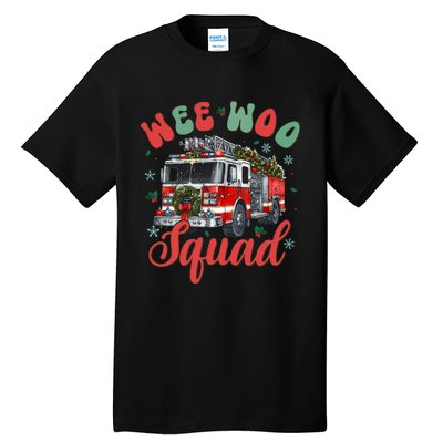 Wee Woo Squad Fire Truck Firefighter Christmas Tall T-Shirt