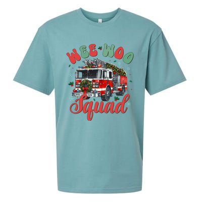 Wee Woo Squad Fire Truck Firefighter Christmas Sueded Cloud Jersey T-Shirt