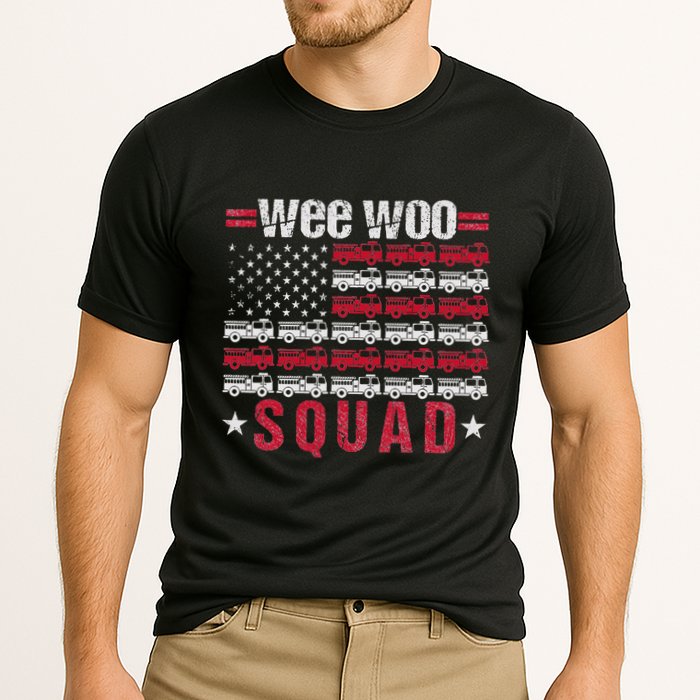 Wee Woo Squad Fire Truck Cooling Performance Crew T-Shirt
