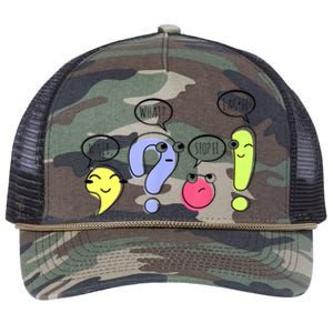 Wait What Stop It I Agree Funny Grammar Teacher Punctuation Retro Rope Trucker Hat Cap