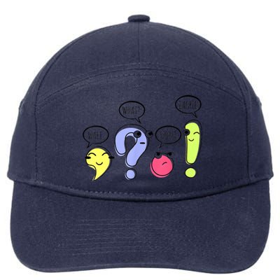 Wait What Stop It I Agree Funny Grammar Teacher Punctuation 7-Panel Snapback Hat