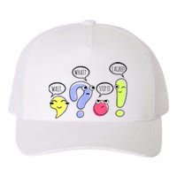 Wait What Stop It I Agree Funny Grammar Teacher Punctuation Yupoong Adult 5-Panel Trucker Hat