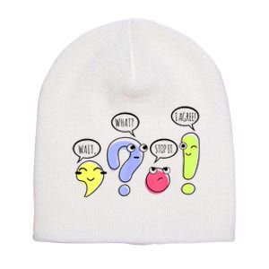 Wait What Stop It I Agree Funny Grammar Teacher Punctuation Short Acrylic Beanie