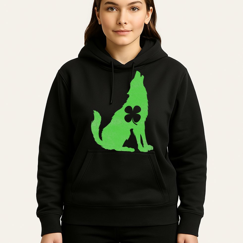 Wolf Wolves St. Patrick's Day Irish Shamrock Saint Paddy's Hoodie