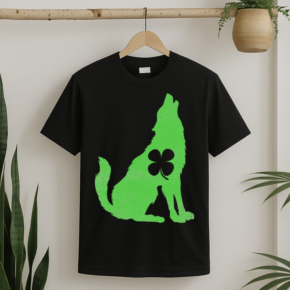 Wolf Wolves St. Patrick's Day Irish Shamrock Saint Paddy's T-Shirt