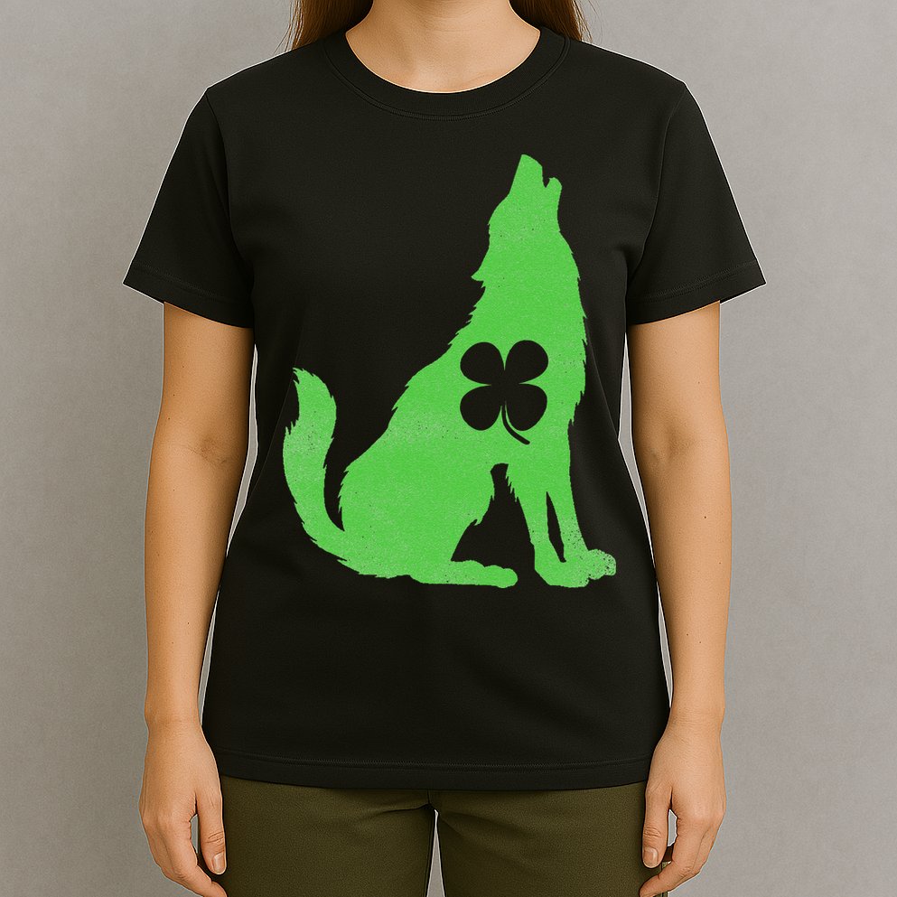 Wolf Wolves St. Patrick's Day Irish Shamrock Saint Paddy's T-Shirt