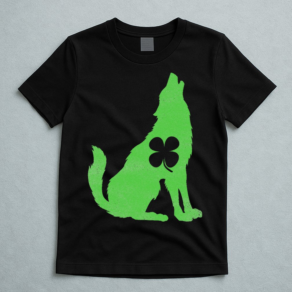 Wolf Wolves St. Patrick's Day Irish Shamrock Saint Paddy's T-Shirt