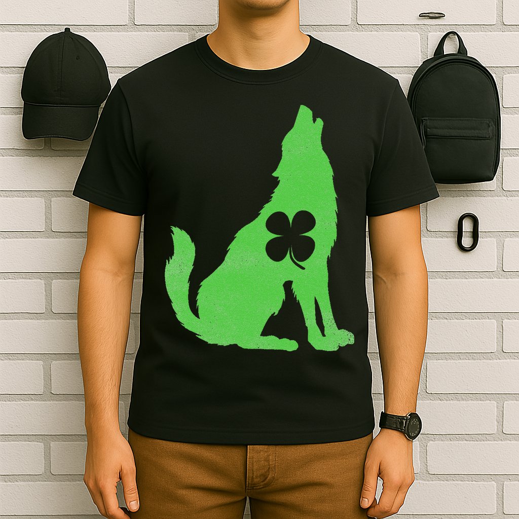 Wolf Wolves St. Patrick's Day Irish Shamrock Saint Paddy's T-Shirt